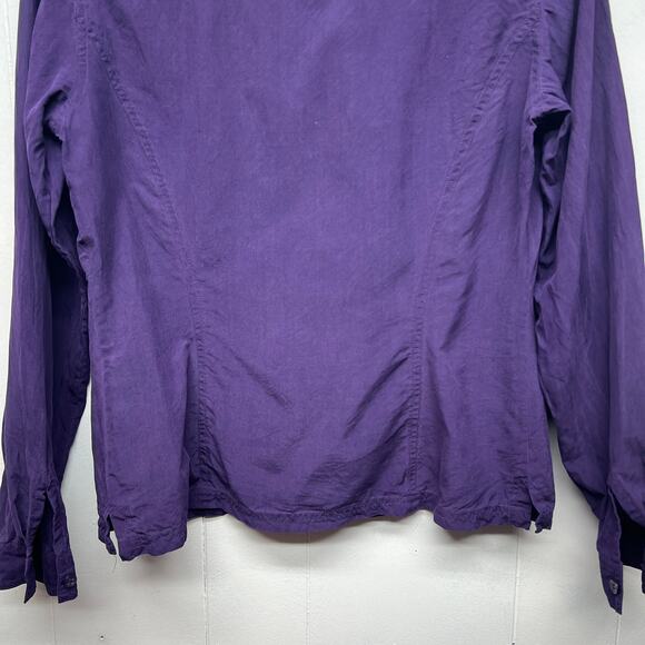 Spenser Jeremy 100% Silk Button Down Long Sleeve Purple Shirt Women's Size Small - Picture 8 of 10
